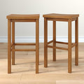 Grain & Grove Smith Collection Set of 2 Solid Wood Bar Stools, 30 inch by GrainGrove
