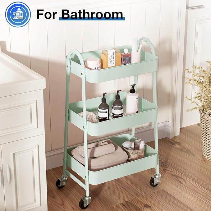 OLIXIS 3 Tier Utility Rolling Cart - Image 5