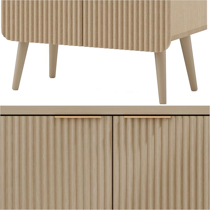 Buffet Cabinet, Sideboard Fluted Cabinet Modern Kitchen Buffet Storage Cabinets - Image 6
