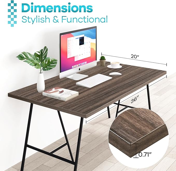 Kaboon Universal Tabletop 36"x20", Solid One-Piece Melamine Table Top, Double L - Image 4