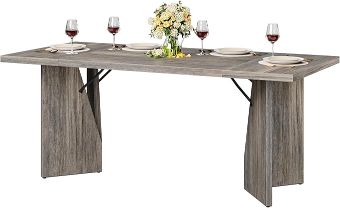 GarveeHome Dining Room Table 6, 70.9'' Rectangular Kitchen Table Dining Room - Image 7