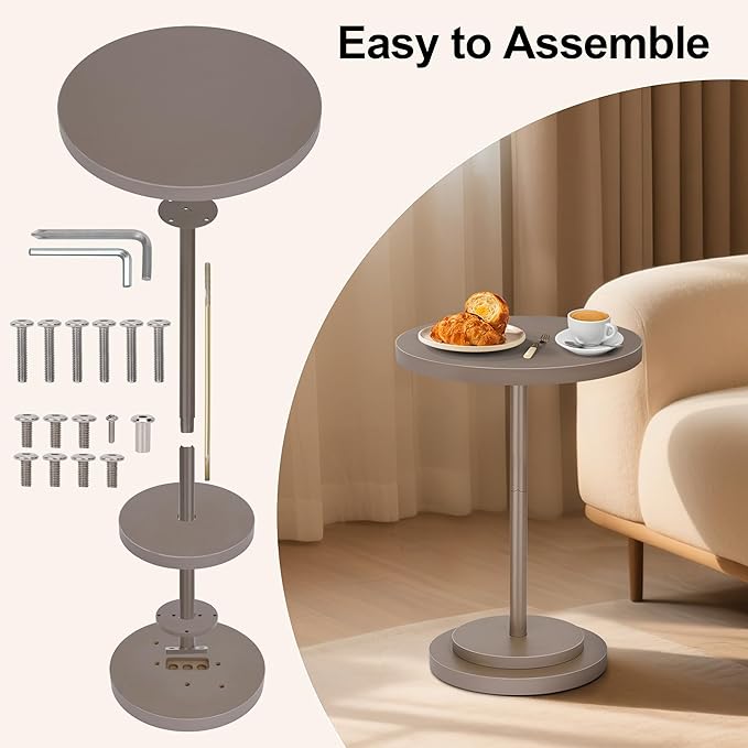 Drink Table, Small Pedestal Side Tables - Image 5