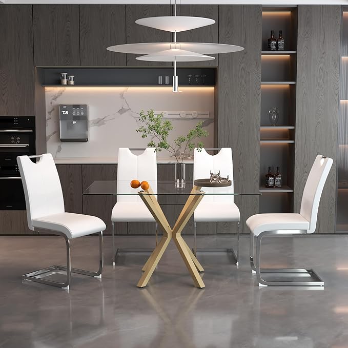 Tempered Glass Dining Table for 4, 48 Inch Rectangular Kitchen Table - Image 7