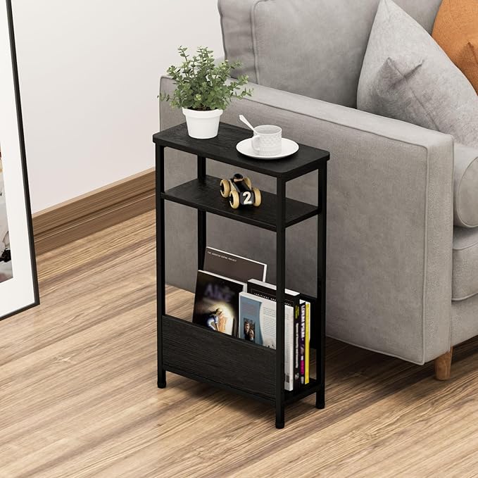 7.1" Narrow Side Table for Small Spaces, 3 Tier Small End Table - Image 2