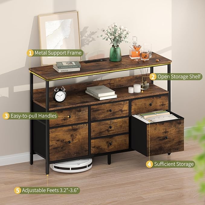 Yoobure LED TV Stand for Bedroom, 50 Inch Kids Dresser - Image 8