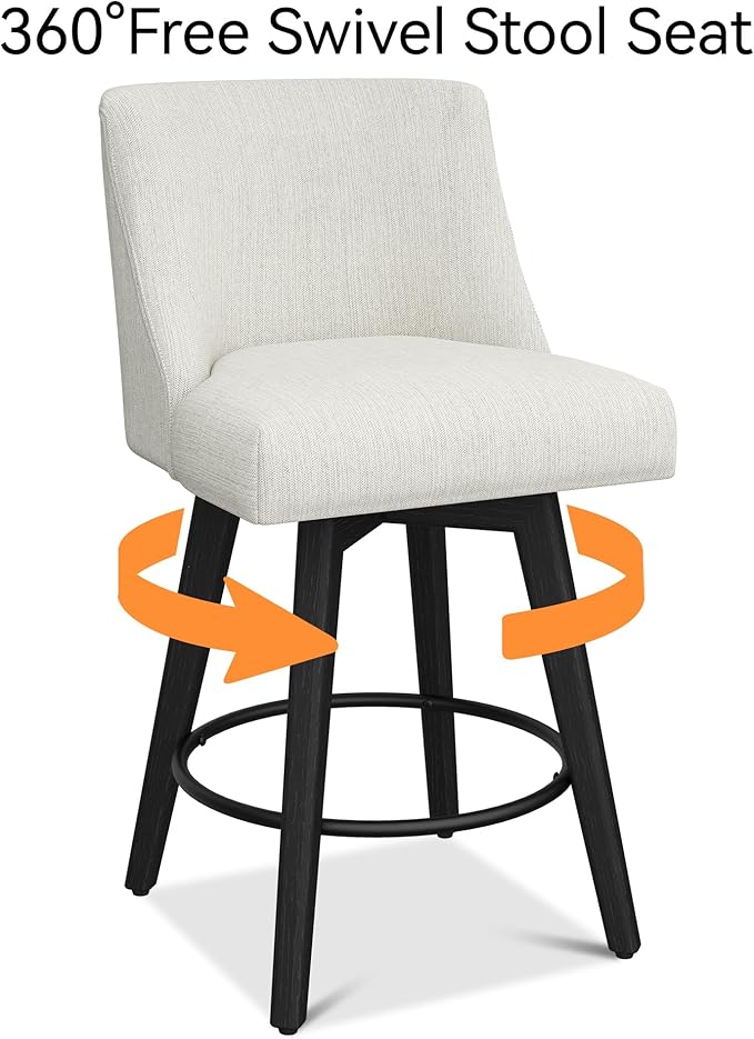 Counter Height Bar Stools Set of 4, Modern Swivel Barstools - Image 6