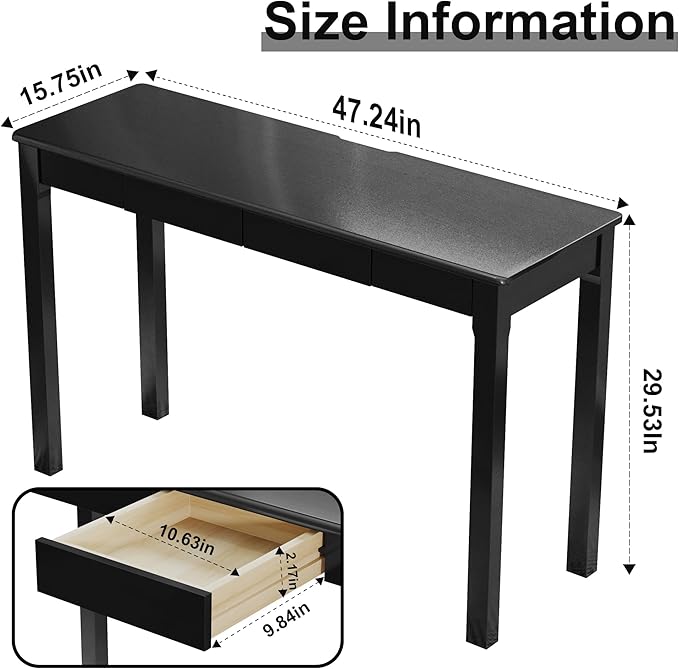Solid Wood Desk with Drawers - Image 3