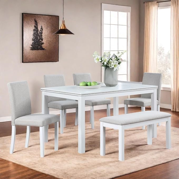 Dining Table Set for 5, 6 Piece Dining Room Table Set - Image 5