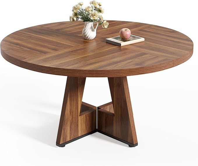 LITTLE TREE Round Dining Table for 4-6 People, 47 Inches Dining Room Table by LITTLETREE