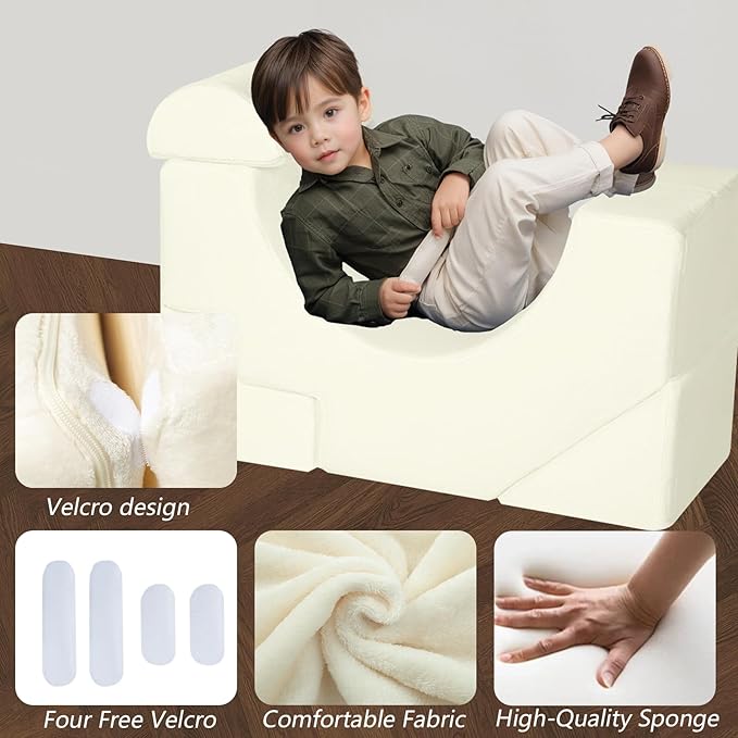 MeMoreCool Foam Climbing Toddler Couch, Modular Kids Sofa - Image 5