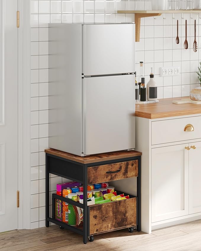 End Table, 19.7 Inch Square Side Table, Mini Fridge Stand - Image 9