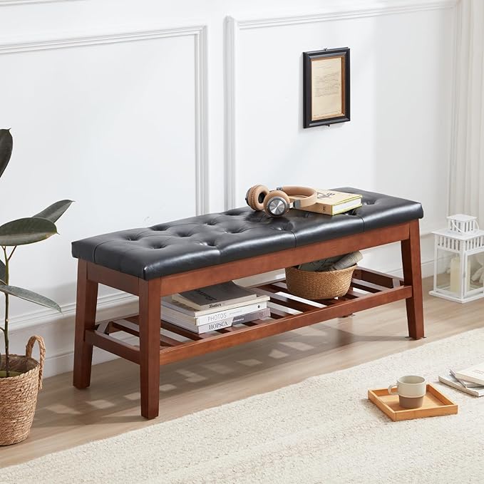 Upholstered Shoe Bench Entryway Bench - Image 7