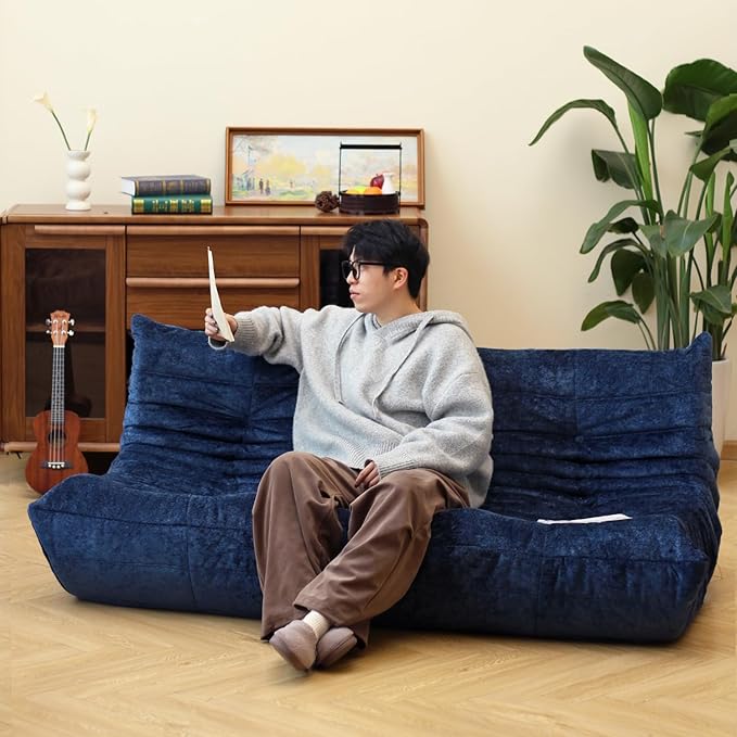 N&V Fireside Chair, Mid Century Armless Floor Sofa, Soft Premium Chenille Floor - Image 6