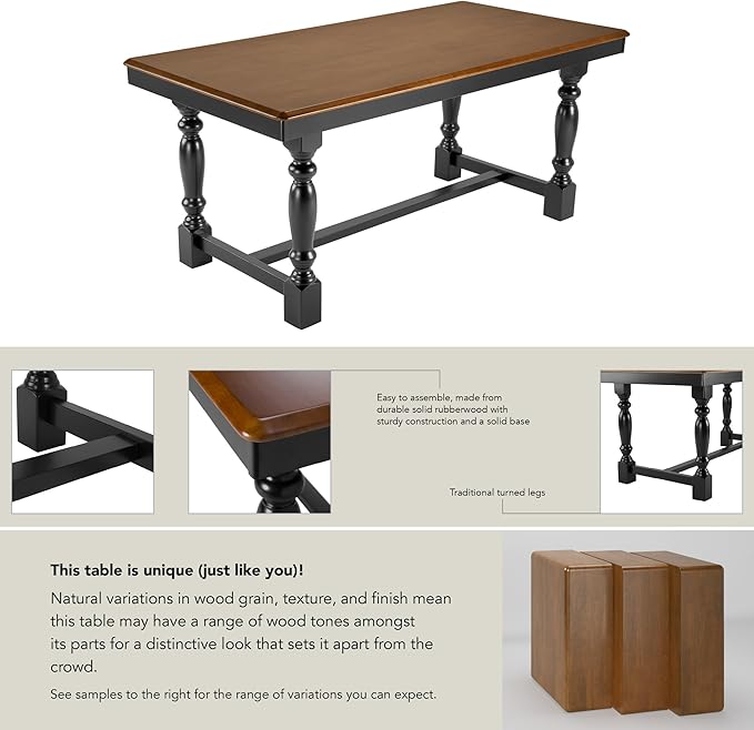 Bush Furniture Rectangular Dining Table, 67 inch Squire Trestle, Farmhouse Decor - Image 6