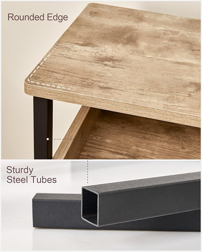 Side Table, 25 inch High End Table, Small Bedside Table - Image 6