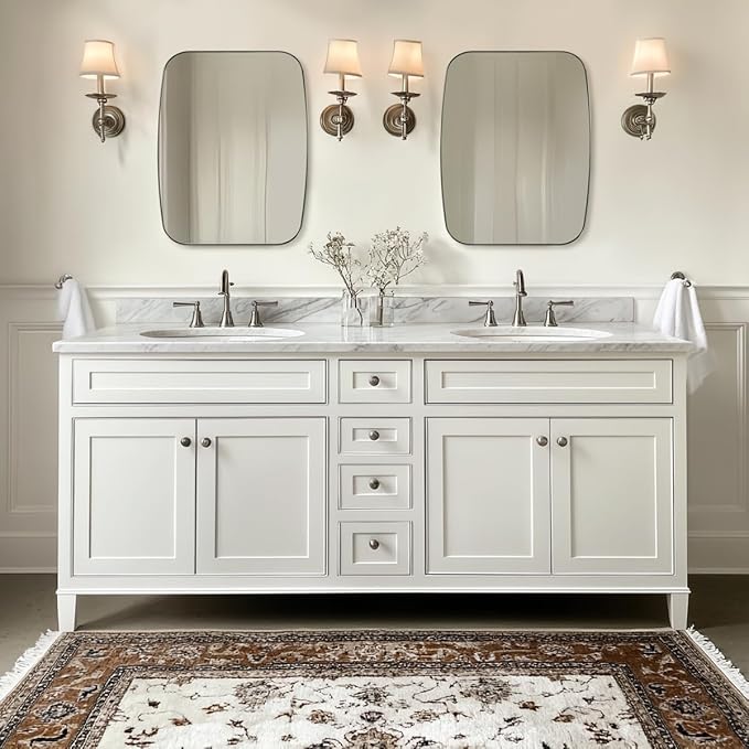 ANDY STAR Chrome Bathroom Mirror, 28x36 Inch Stainless Steel Metal Frame Oblong - Image 7
