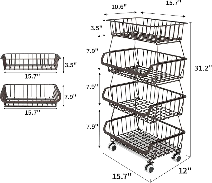 Fruit Vegetable Storage Basket for Kitchen - Image 6