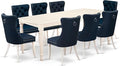 East West Furniture DODA9-LWH-29 9 Piece Dining Set Consists of a Rectangle by EastWestFurniture