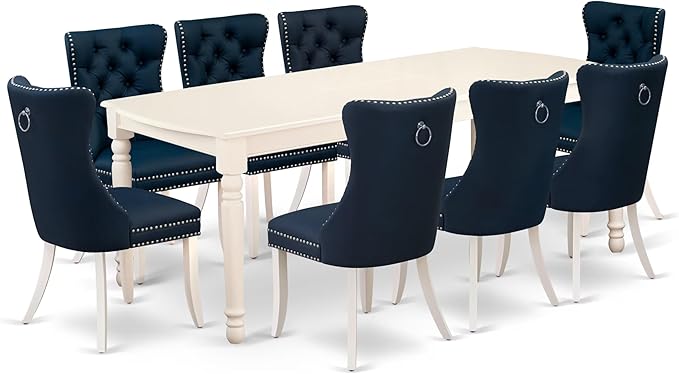 East West Furniture DODA9-LWH-29 9 Piece Dining Set Consists of a Rectangle by EastWestFurniture