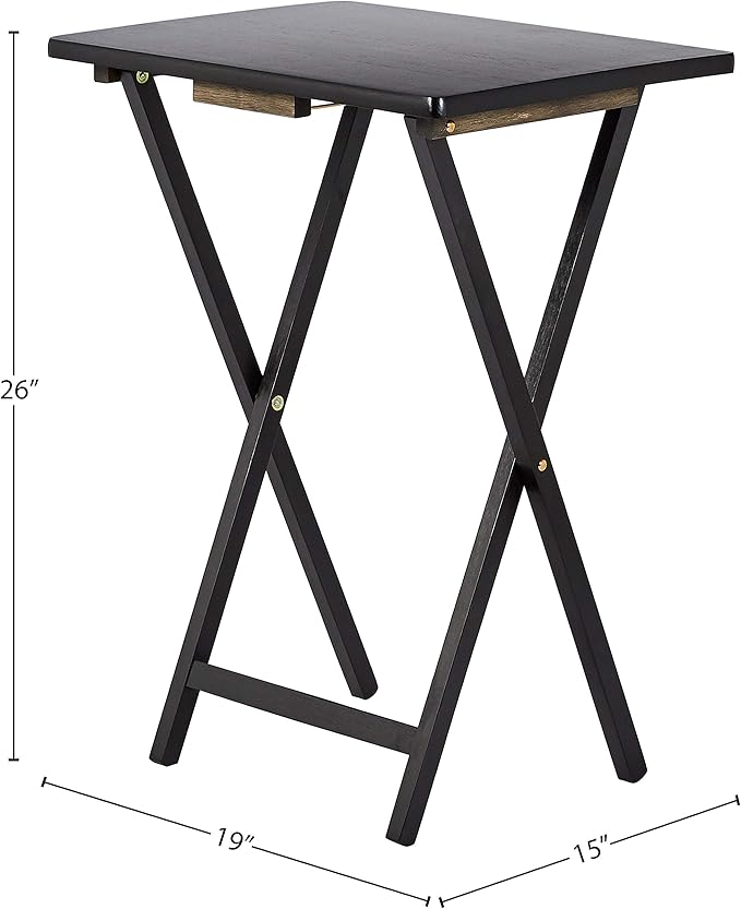 Amazon Basics Portable TV Dinner 4-Pack Rectangular Folding Tray Table - Image 5
