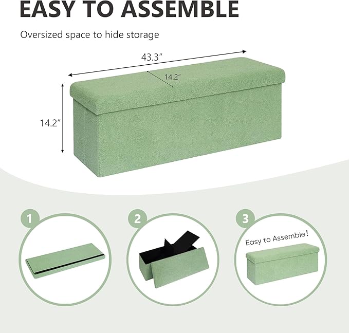 43 Inches Storage Ottoman Bench - Image 3