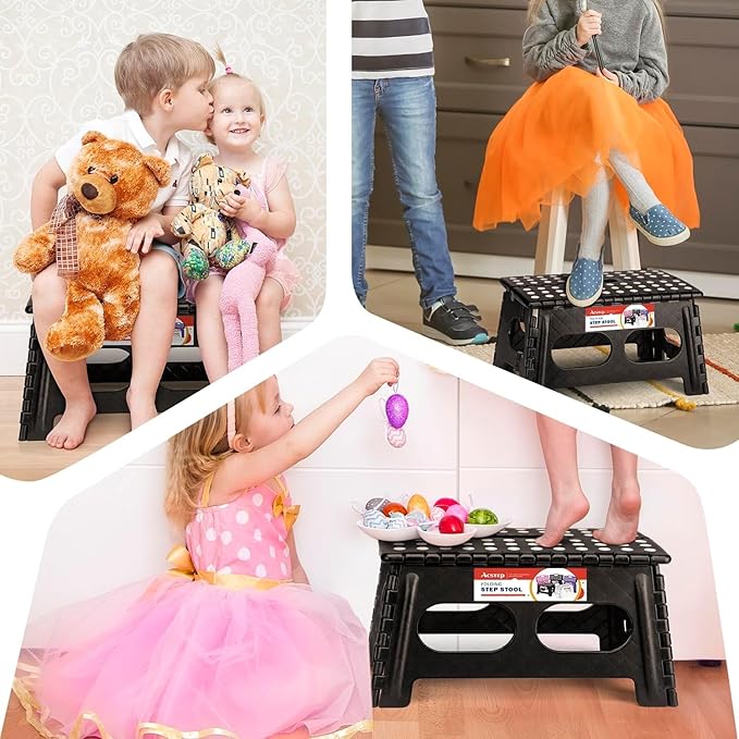 ACSTEP Folding Step Stool, 15-Inch Extra Wide 9Inch Height Heavy Duty Stepping - Image 7