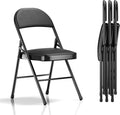 VECELO 4-Pack Folding Chairs Portable Metal by VECELO