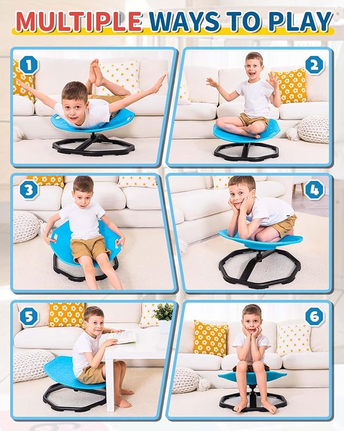 KidBloom Spinning Chair for Autistic Kids, Upgrade Handle Sensory Chair - Image 4