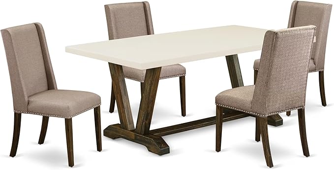 East West Furniture V727FL716-5 5 Piece Dining Room Furniture Set Includes a by EastWestFurniture