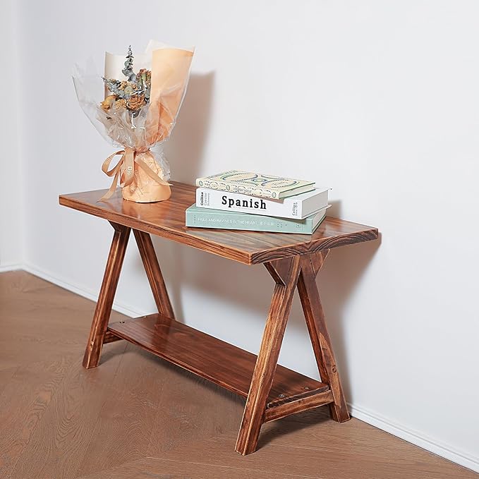Solid Wood Entryway Bench，Farmhouse Bench - Image 6