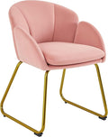 Yaheetech Flower Shape Velvet Vanity Chair, Modern Side Armchair Makeup Chair by Yaheetech