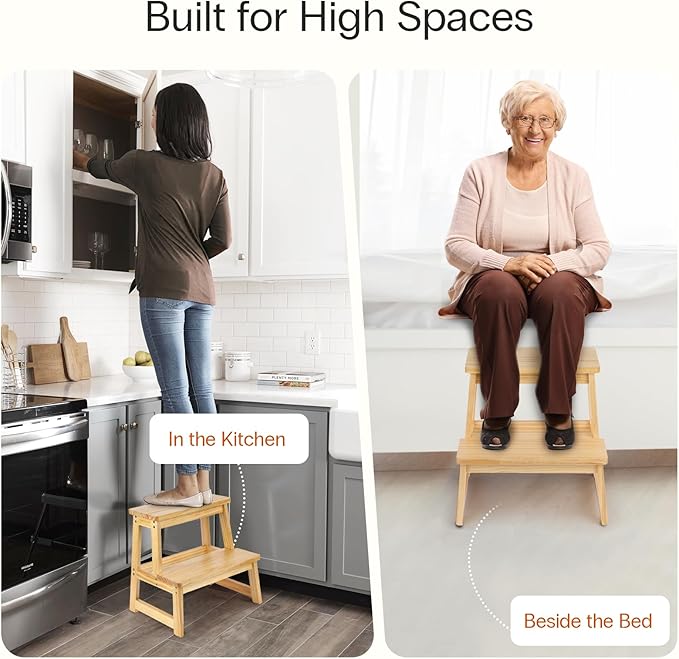 StrongTek Wooden Step Stool for Adults, 300 lbs Capacity, Durable and - Image 4