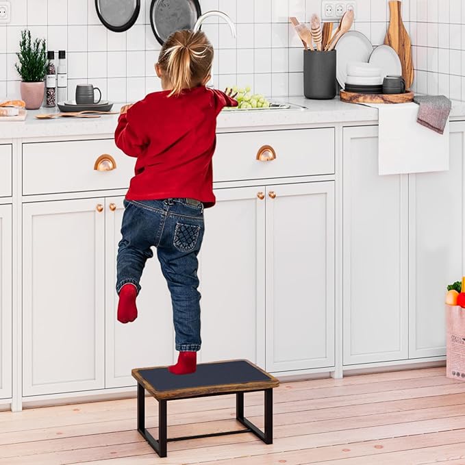 Wooden Step Stool with Non-Slip mat, Bed Steping Stool - Image 6