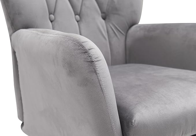 Container Furniture Direct Modern Chic Mid-Century Velvet Accent Armchair - Image 6