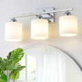Stainless Steel Milk Glass Vanity Lights by MecgirnLighting