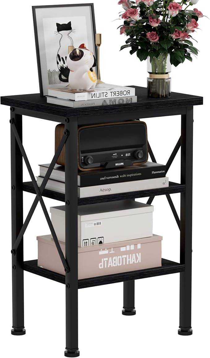 VECELO Modern Nightstands X-Design Side End Table Night Stand by VECELO