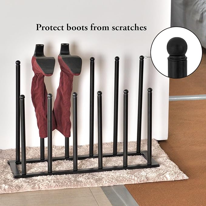 MyGift Modern Black Metal Boot Rack - Image 3