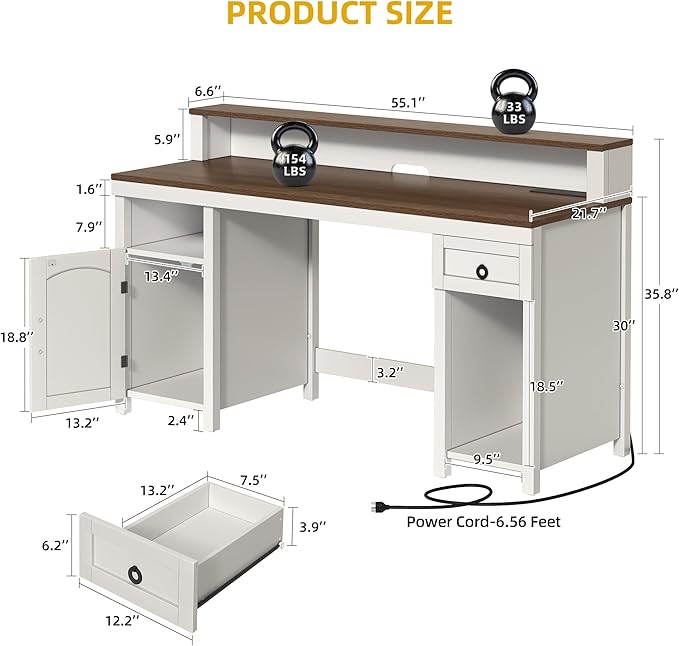 DWVO Farmhouse Office Desk - Image 2