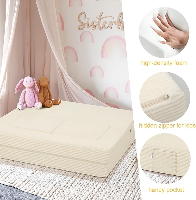 MeMoreCool Modular Kids Couch, Corduroy Play Toddler Couch - Image 7