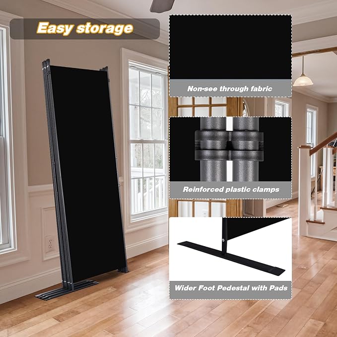 Room Divider, 6 Panel Folding Privacy Screens - Image 4