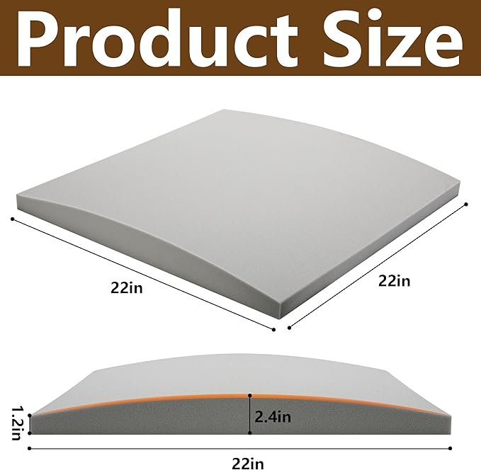 moonoom 22"x22" Couch Cushion Support, Curved High Density Foam Replacement - Image 2