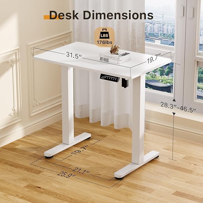 JOY worker Small Electric Standing Desk, 31.5" x 20" Whole Piece Height - Image 2
