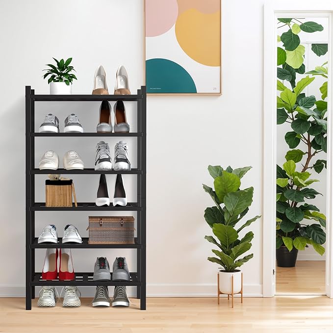 Haddockway small 6 Tier Bamboo Shoe Rack Storage Organizer, Small Space - Image 2