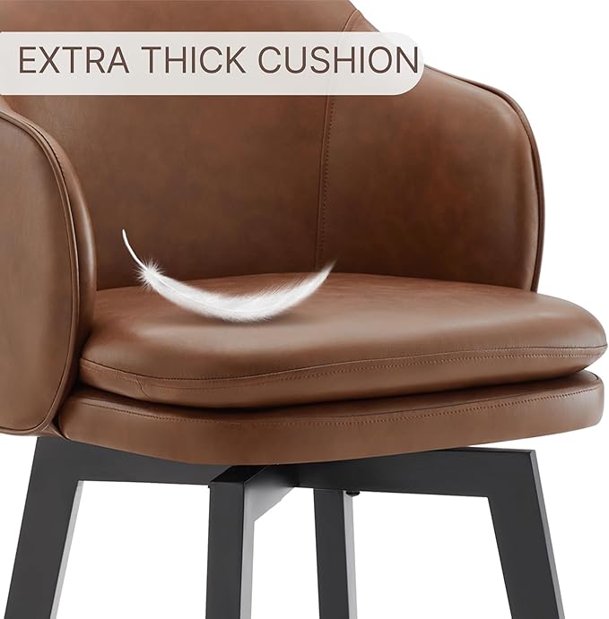 Counter Height Barstools 26 inch Upholstered Swivel Bar Stools - Image 7