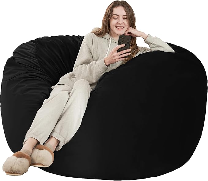 HABUTWAY Bean Bag Chair: Giant 4' Memory Foam Furniture Bean Bag Chairs by HABUTWAYMakeYourLifeComfortable
