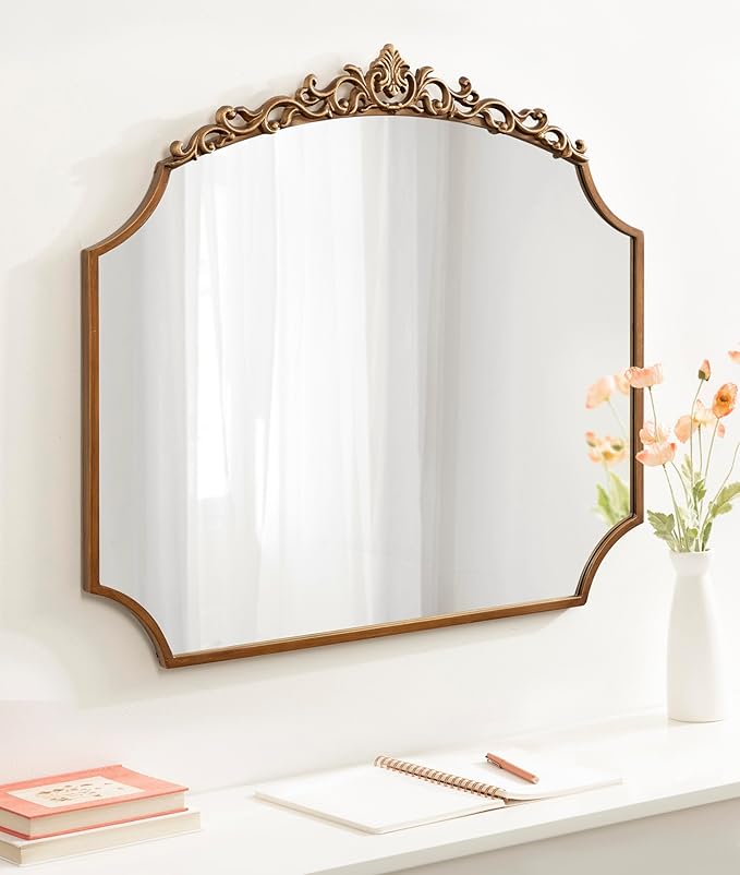 Kate and Laurel Arendahl Ornate Traditional Arched Scallop Mirror; 24 x 36; - Image 4