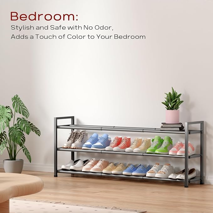 Bumusty 3-Tier Long Expandable Shoe Rack - Image 4