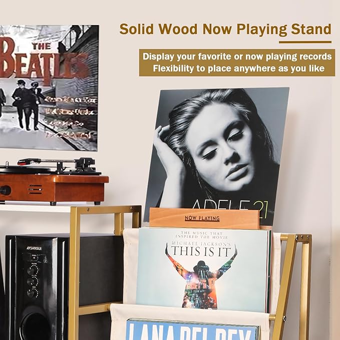 Stand for Record Player, 3 Tier Vinyl Record Storage - Image 4
