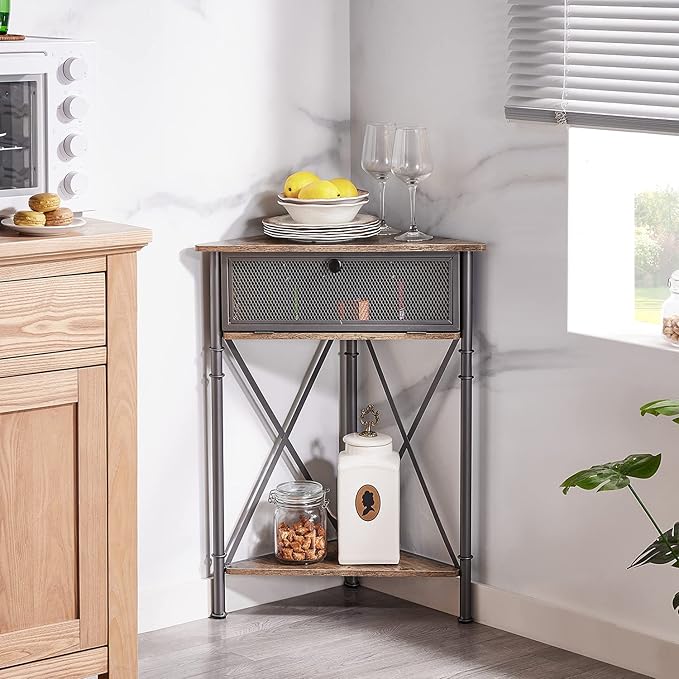 VECELO Cabinet/Table, 3-Tier Display Shelves - Image 3