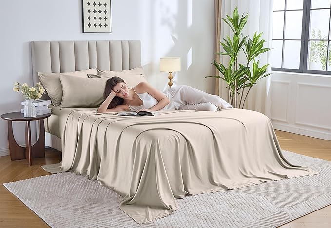 Pure Bamboo Split King Sheets, Genuine 100% Organic Viscose Derived from Bamboo - Image 2